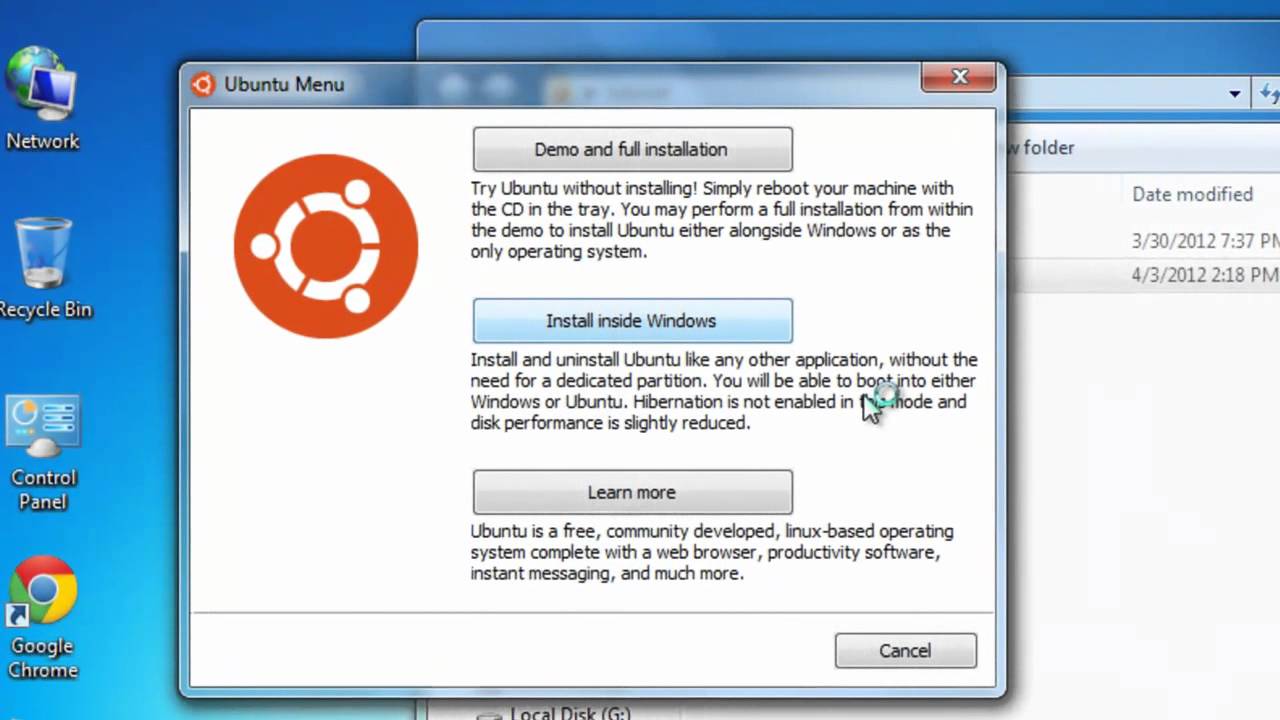 install windows on ubuntu system